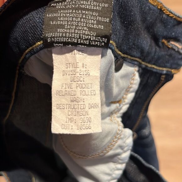 Vince Five Pocket Relaxed Rolled Dark Wash Jeans - Picture 10 of 10